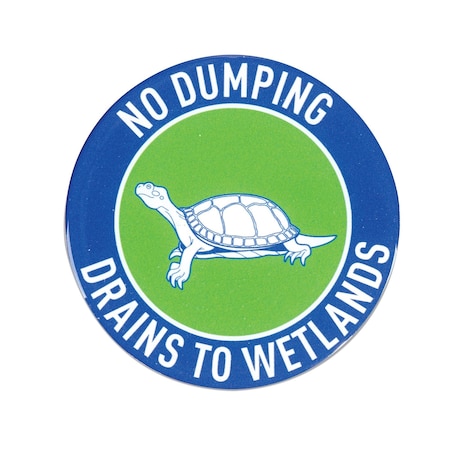 Pig Storm Drain Marker, Drains to Wetlands, 10PK SGN8200-895